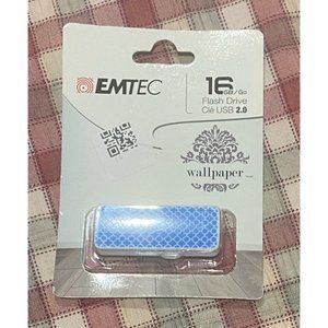 Emtec - 16 GB Flash Drive USB 2.0 Wallpaper Blue & White